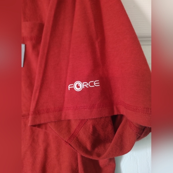 Carhartt Redish Orange Short Sleeve Pocket Tee with Logo Patch - Picture 4 of 5